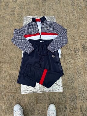 Sergio Tacchini Navy, Red & White Original 1990 drop full track Set